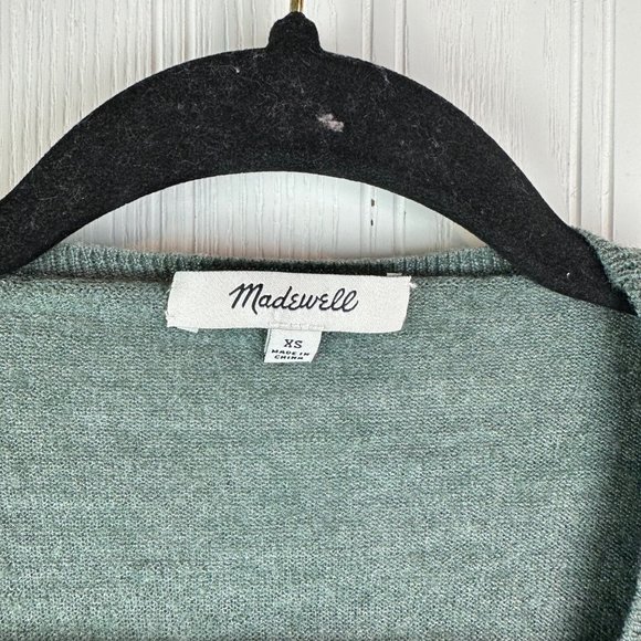 Madewell Southstar Sweater Womens XS Heather Spruce Merino Wool Blend Scoop Neck - Picture 5 of 5
